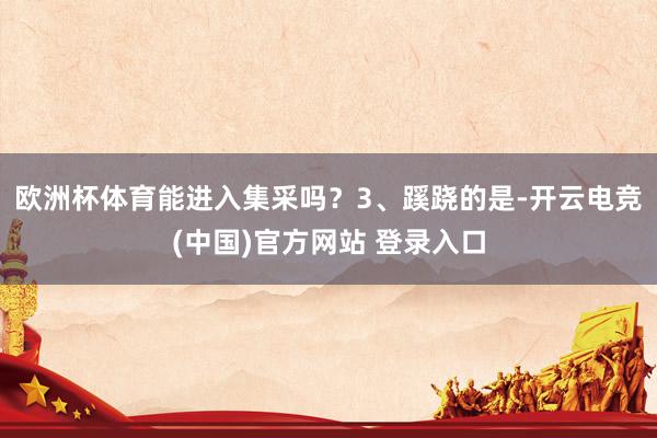 欧洲杯体育能进入集采吗？3、蹊跷的是-开云电竞(中国)官方网站 登录入口