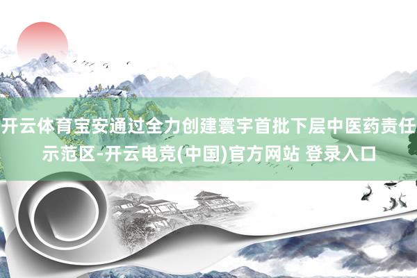 开云体育宝安通过全力创建寰宇首批下层中医药责任示范区-开云电竞(中国)官方网站 登录入口