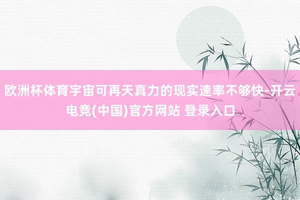 欧洲杯体育宇宙可再天真力的现实速率不够快-开云电竞(中国)官方网站 登录入口