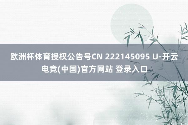 欧洲杯体育授权公告号CN 222145095 U-开云电竞(中国)官方网站 登录入口