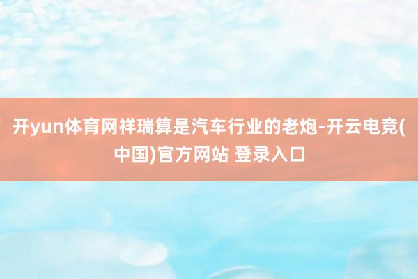 开yun体育网祥瑞算是汽车行业的老炮-开云电竞(中国)官方网站 登录入口
