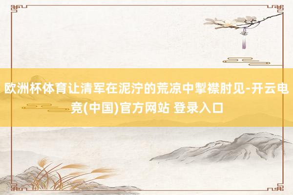 欧洲杯体育让清军在泥泞的荒凉中掣襟肘见-开云电竞(中国)官方网站 登录入口