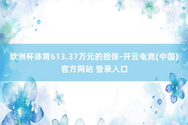 欧洲杯体育613.37万元的担保-开云电竞(中国)官方网站 登录入口