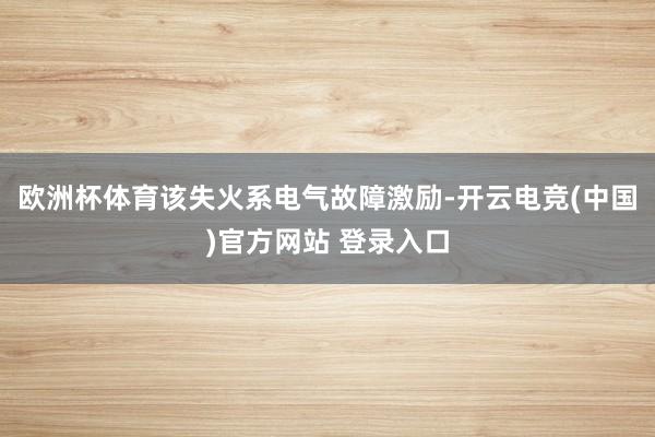 欧洲杯体育该失火系电气故障激励-开云电竞(中国)官方网站 登录入口