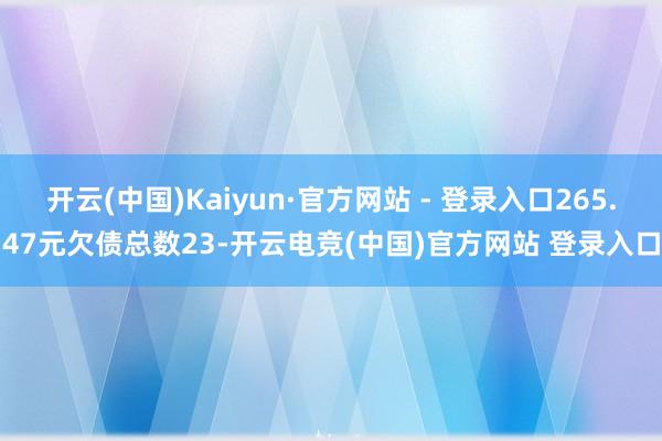 开云(中国)Kaiyun·官方网站 - 登录入口265.47元欠债总数23-开云电竞(中国)官方网站 登录入口